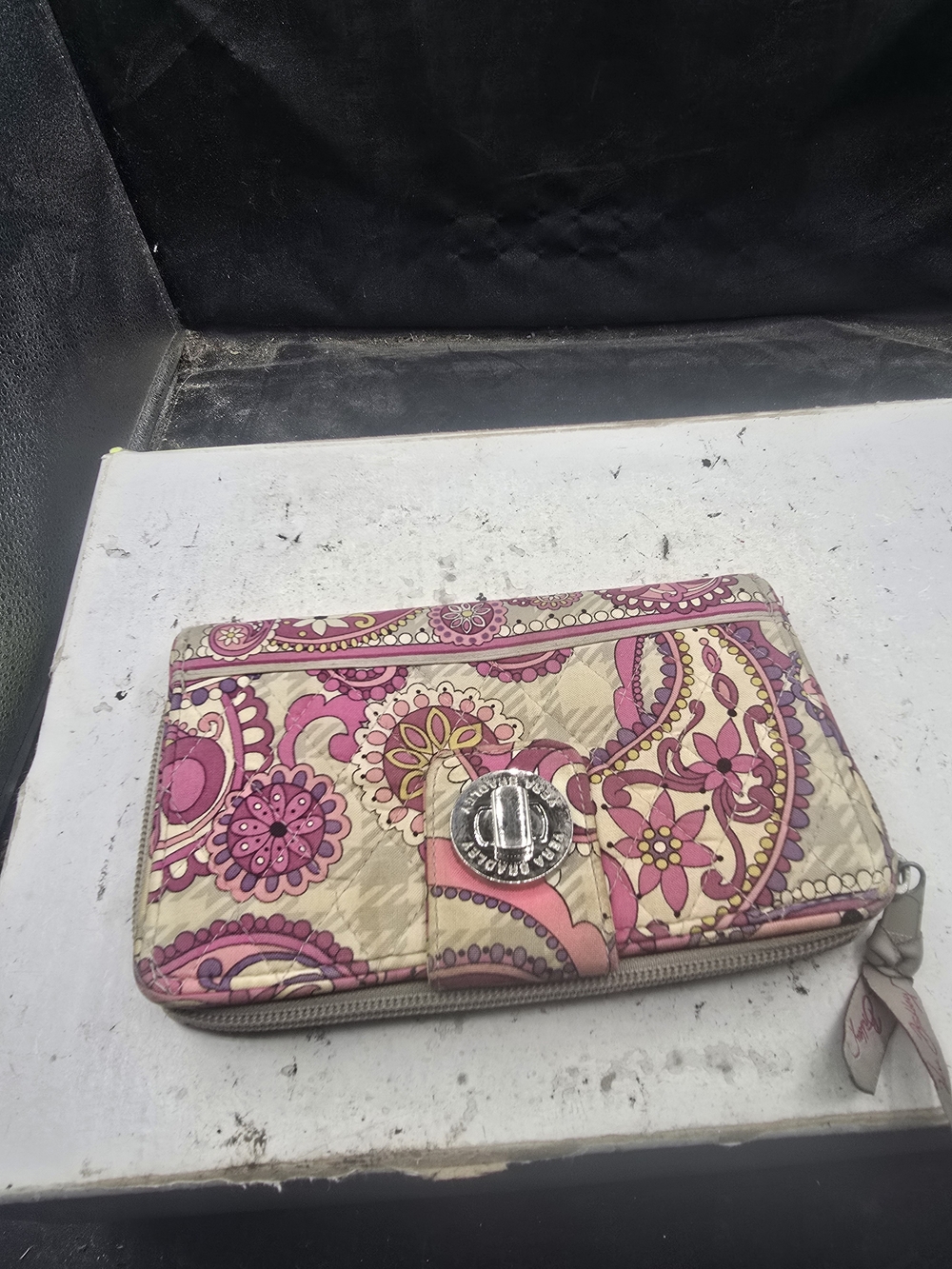Vera Bradley Pink Floral Paisley Zip Wallet